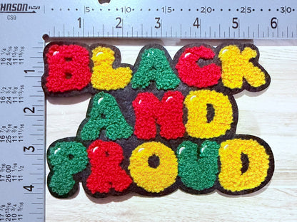Black and proud chenille patch