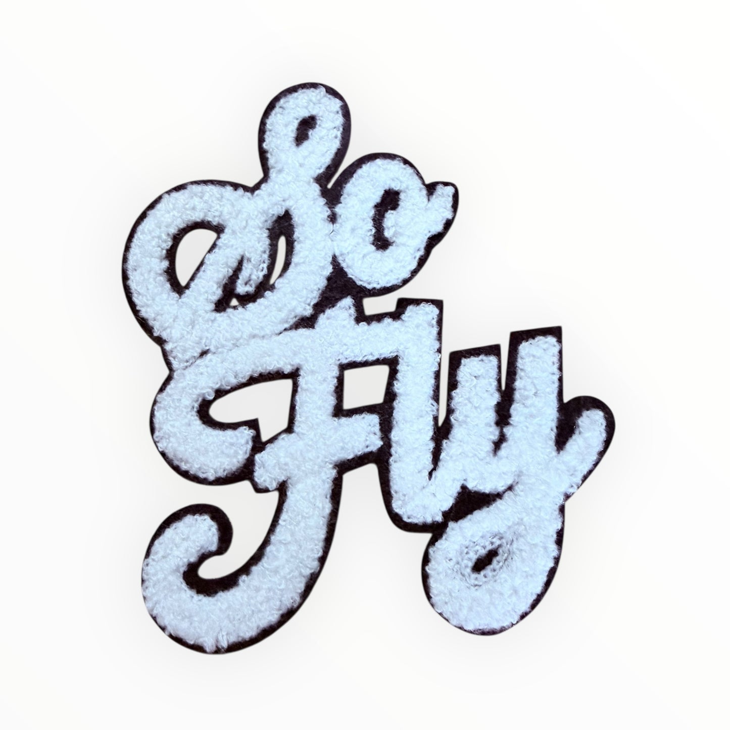 So fly chenille script patch
