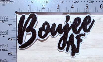 Boujee AF chenille script patch