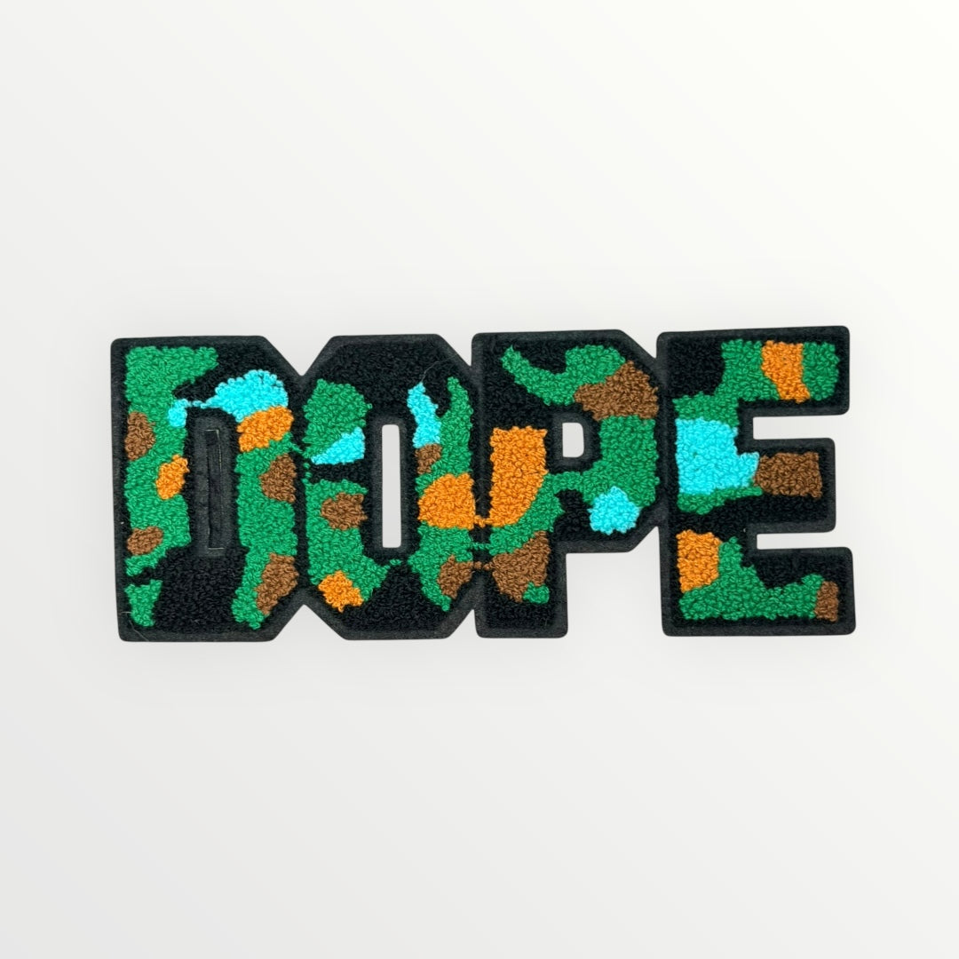 DOPE Camo Letter Chenille LARGE Patch – Green Multi-Tone