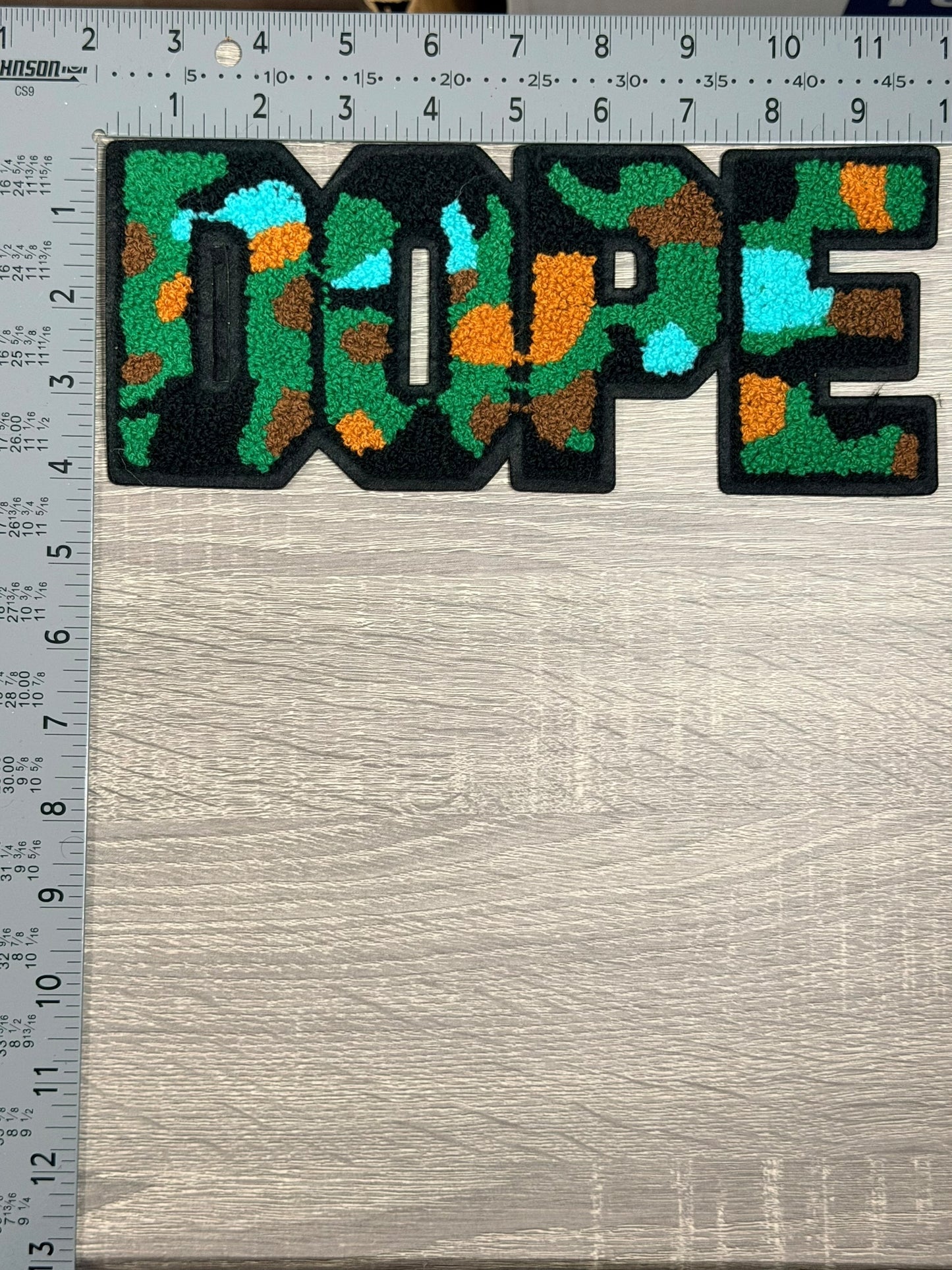 DOPE Camo Letter Chenille LARGE Patch – Green Multi-Tone