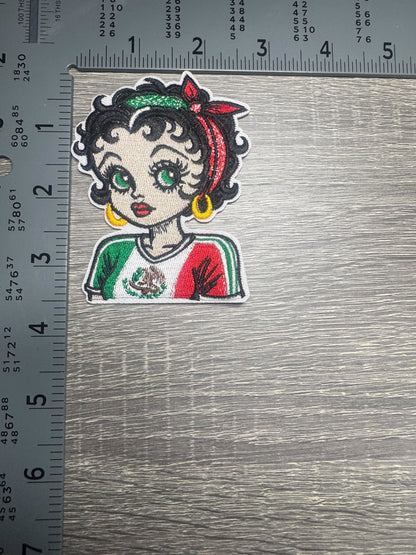 Mexican Heritage Betty Girl Embroidered Patch