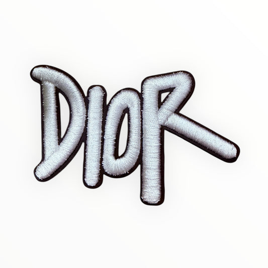 Dior Script Embroidered Patch – Silver