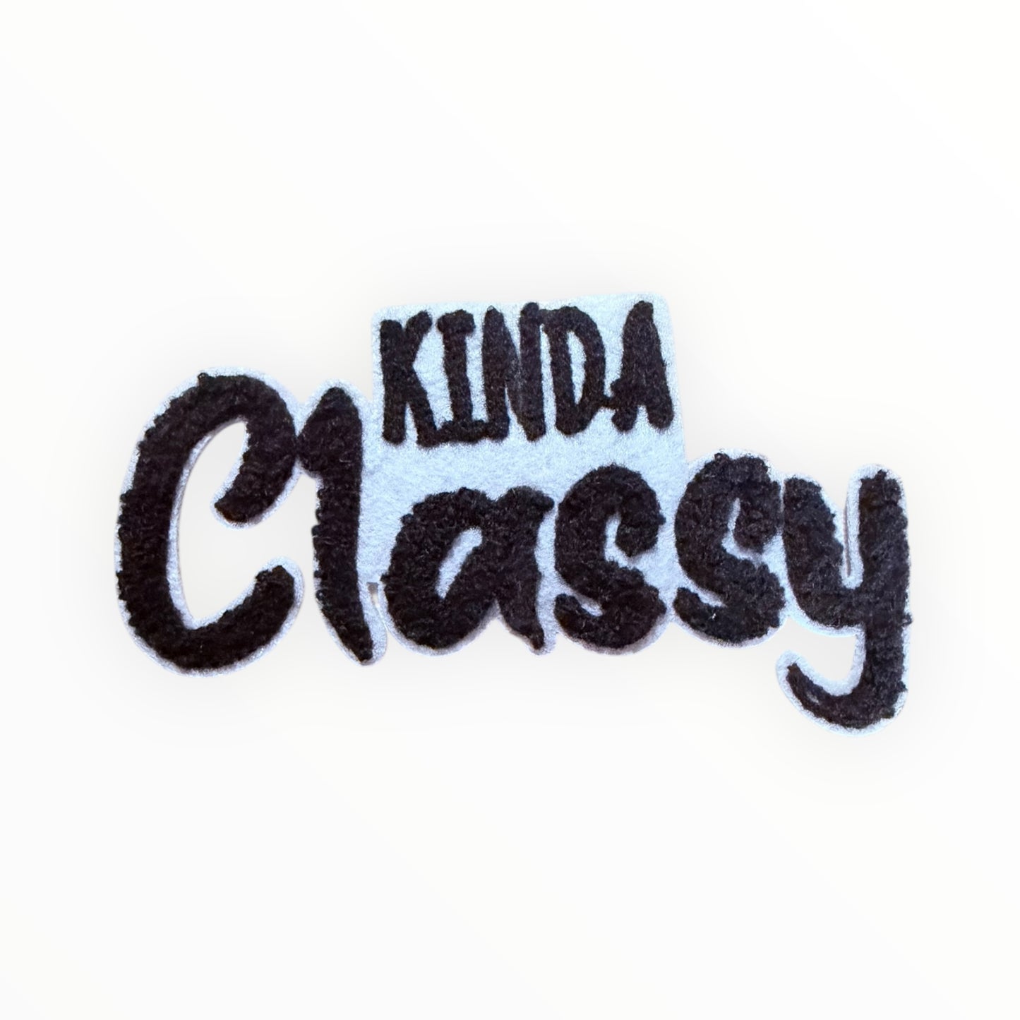 Kinda classy chenille script patch