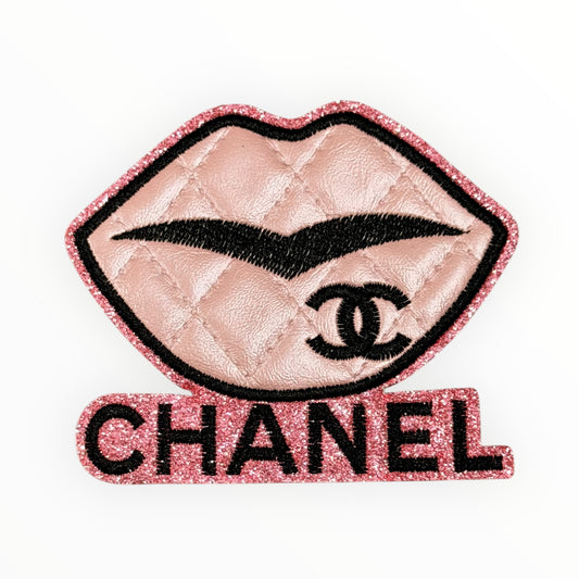 CC Pink Glitter Lips Designer-Inspired Patch