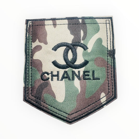 Camo Double-C Style Pocket Embroidered Patch
