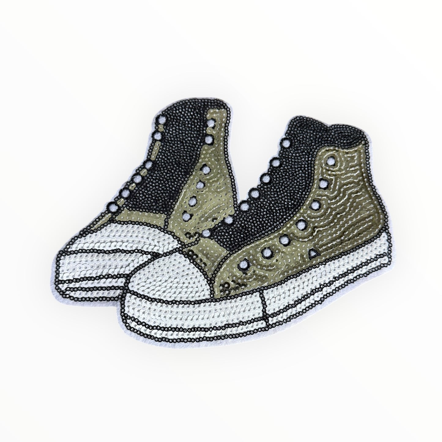 Black & Gold High top sneaker sequin patch