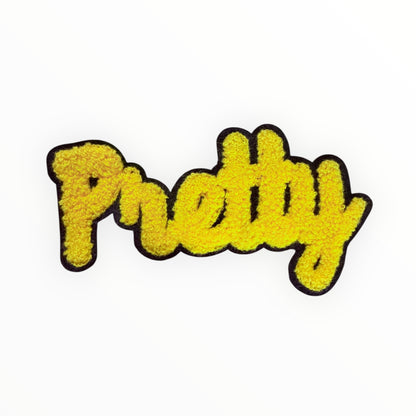 Pretty "Yellow" chenille script patch