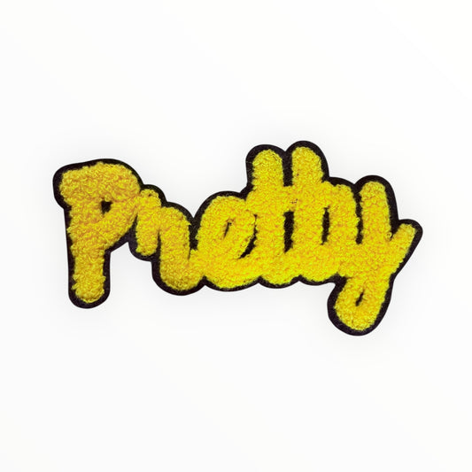 Pretty "Yellow" chenille script patch