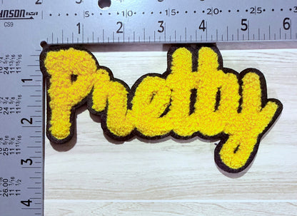 Pretty "Yellow" chenille script patch