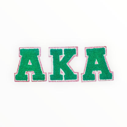 AKA 3-Piece Chenille Letter Patch Set