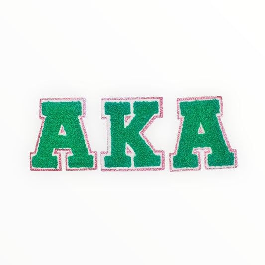 AKA 3-Piece Chenille Letter Patch Set