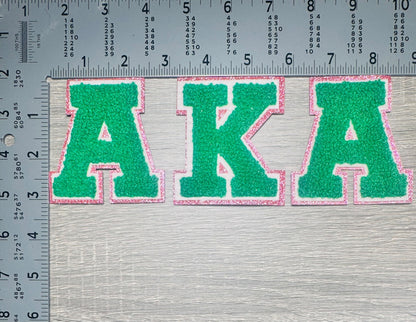 AKA 3-Piece Chenille Letter Patch Set