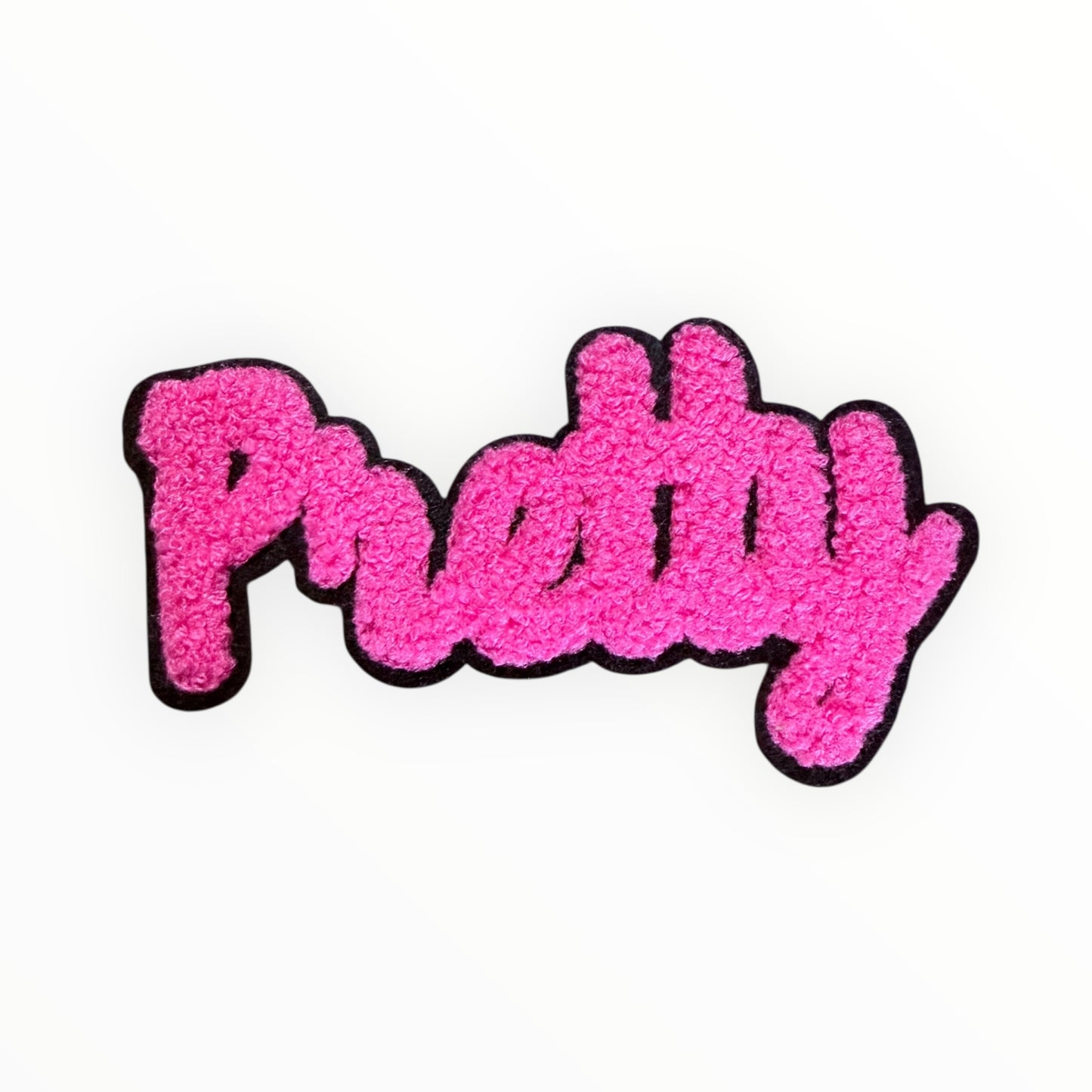 Pretty "Pink" chenille script patch