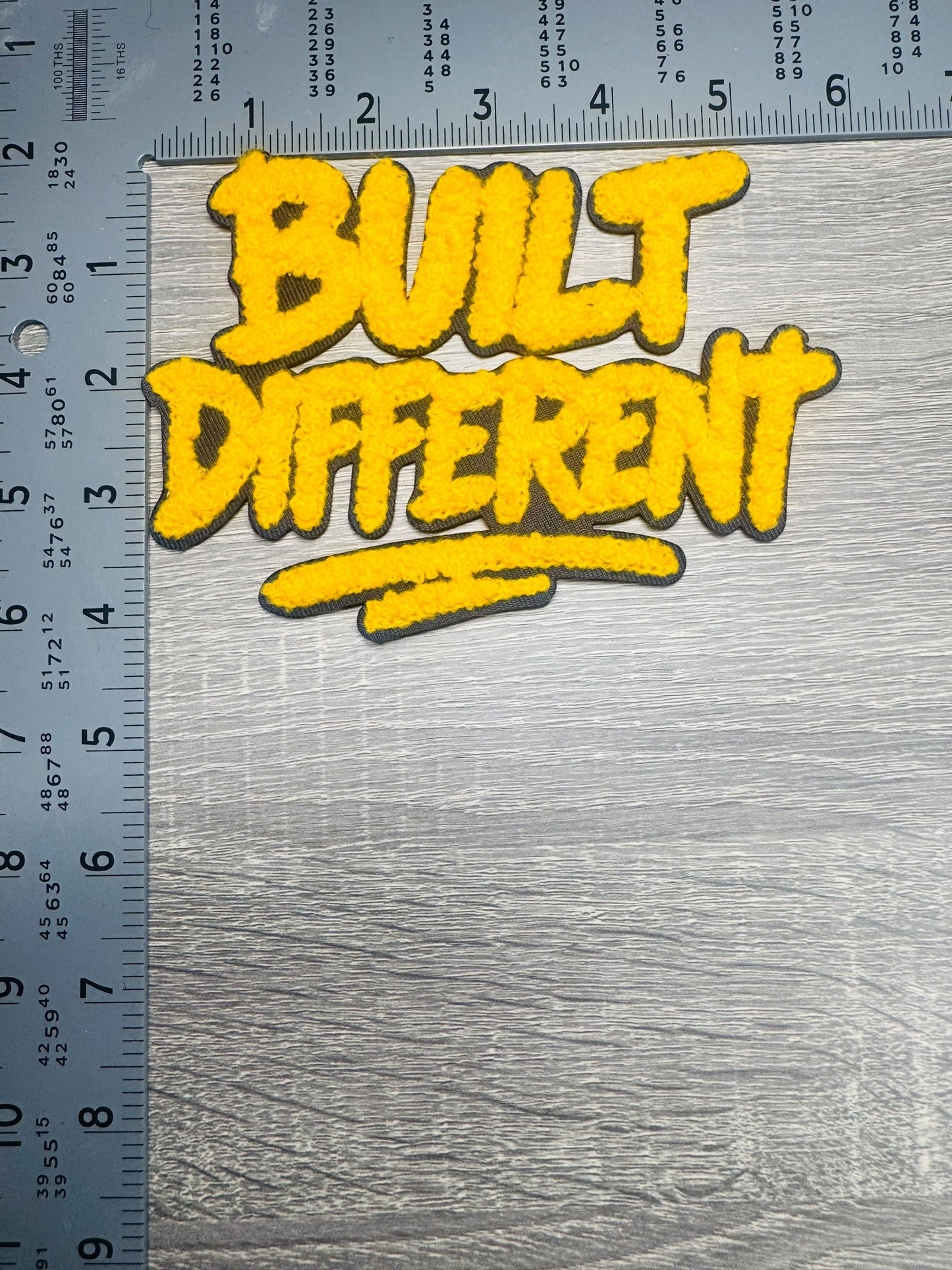 Built Different YELLOW Chenille Patch