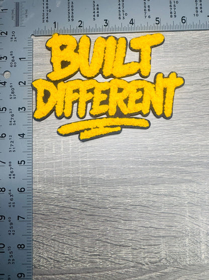 Built Different YELLOW Chenille Patch