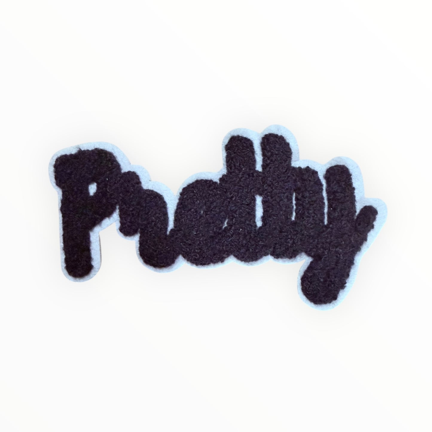 Pretty "Black" chenille script patch