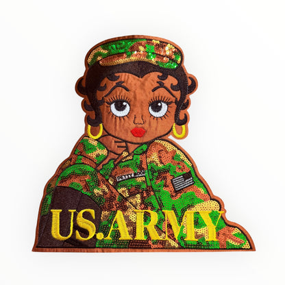 U.S. Army Betty Boop Sequin Patch