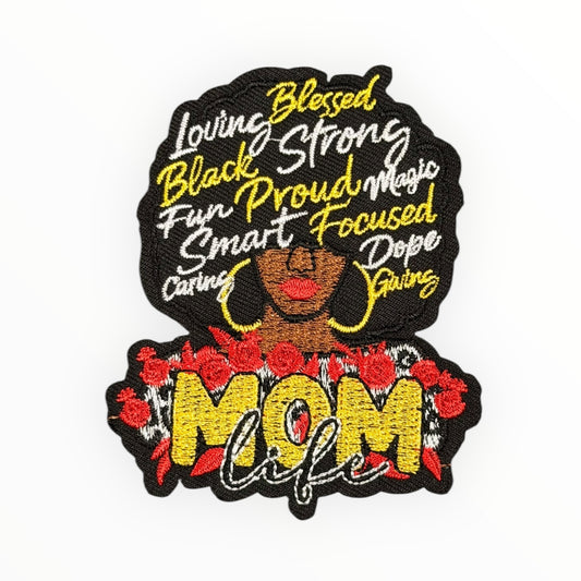 Black Mom Life Empowerment Iron-On Patch