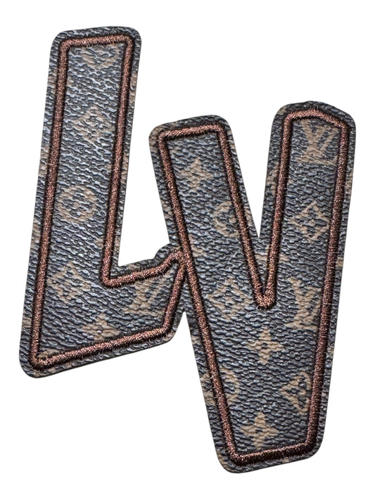 LV-INSPIRED BROWN FAUX LEATHER  LETTERS