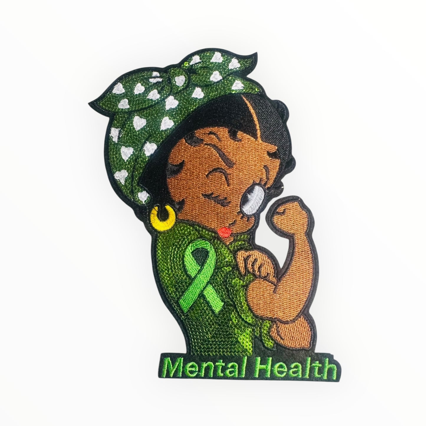 Mental Health Awareness Strong Woman Large Embroidered Patch