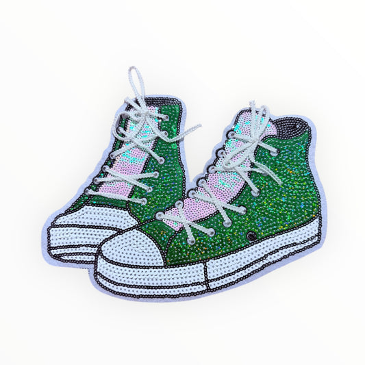 Sequin high top sneaker patch