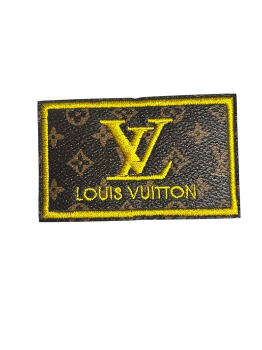 LV-INSPIRED BROWN/YELLOW FAUX LEATHER