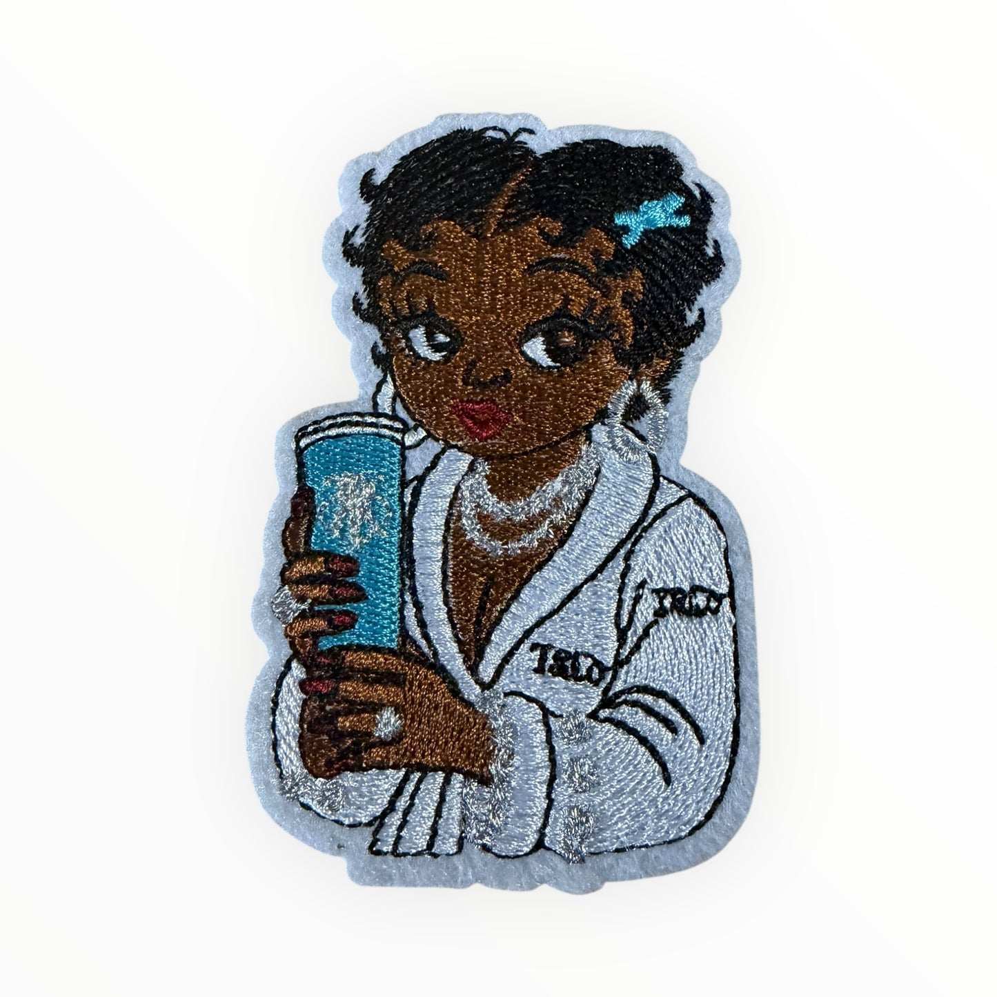 Nurse girl embroidered patch (small)