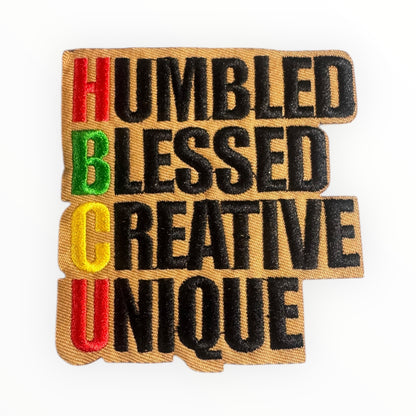 HBCU Humble Blessed Creative Unique Embroidered Patch