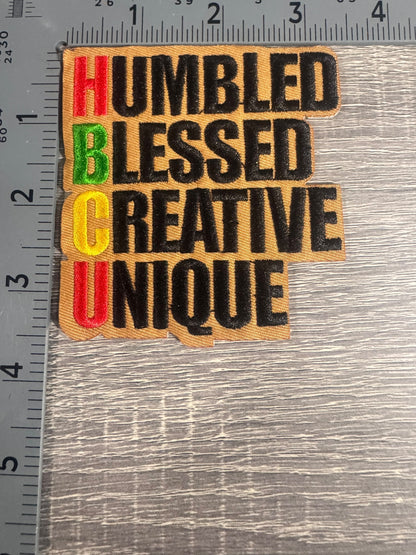 HBCU Humble Blessed Creative Unique Embroidered Patch