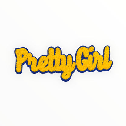 Pretty girl chenille script patch