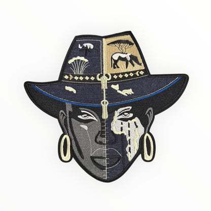 Heritage split-face hat portrait patch