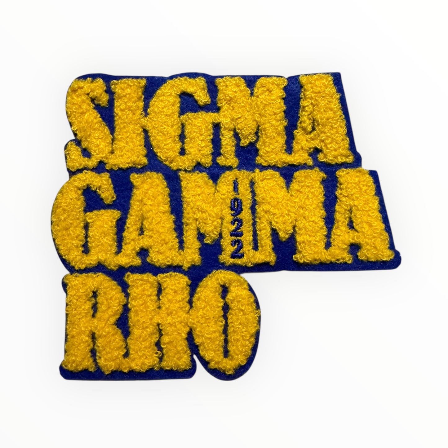 Sigma Gamma Rho chenille word patch