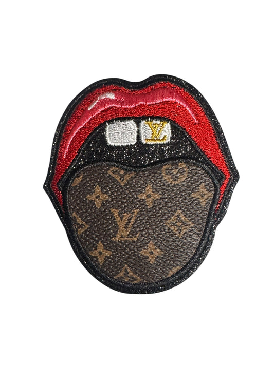 LV-INSPIRED BROWN FAUX LEATHER MOUTH