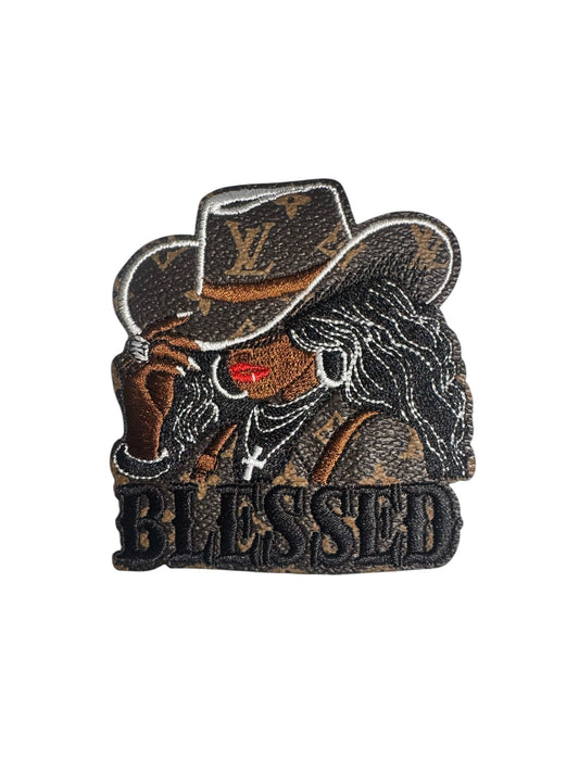 LV-INSPIRED BROWN FAUX LEATHER BLESSED COWGIRL