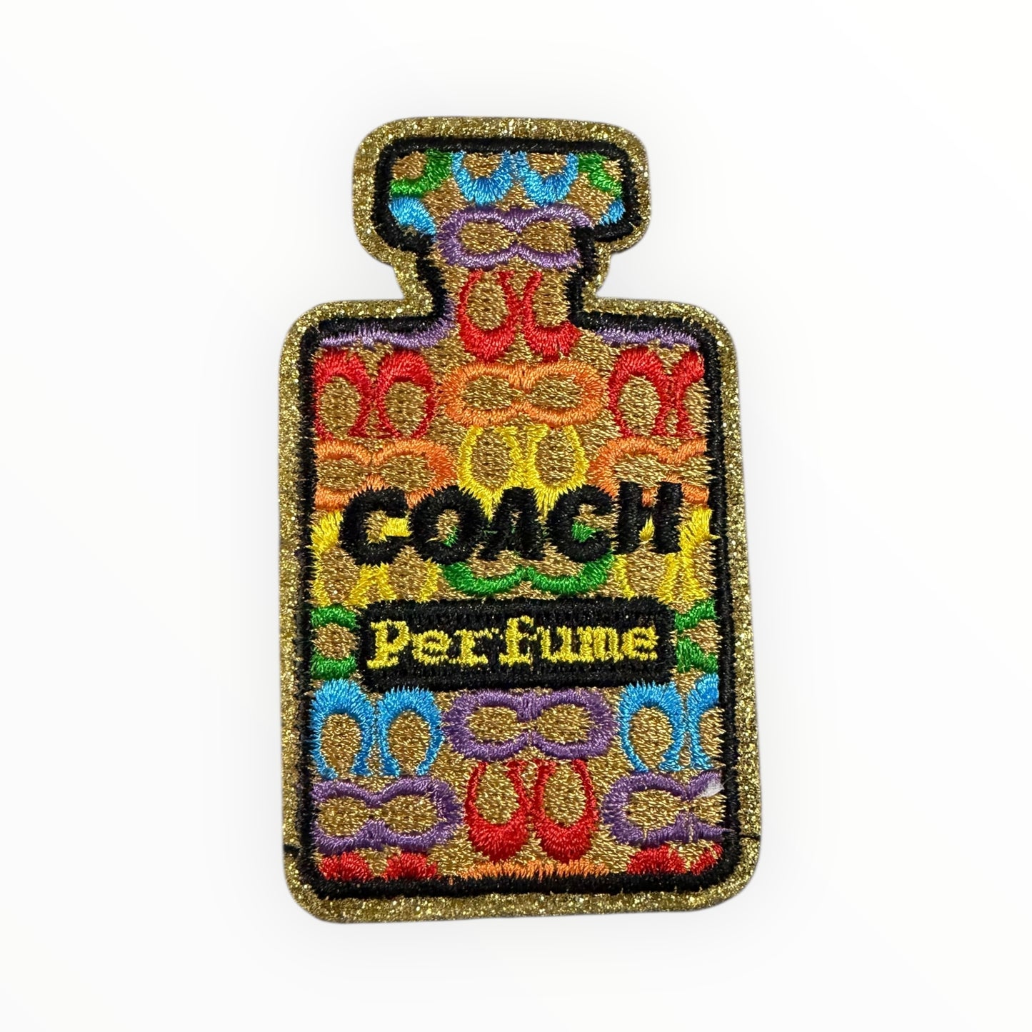 Designer-inspired perfume bottle patch