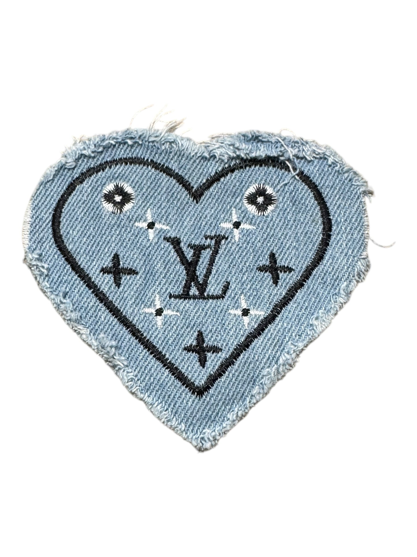 LV-INSPIRED LIGHT BLUE DENIM HEART
