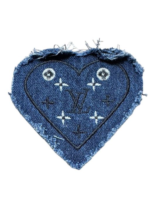 LV-INSPIRED DARK BLUE DENIM HEART
