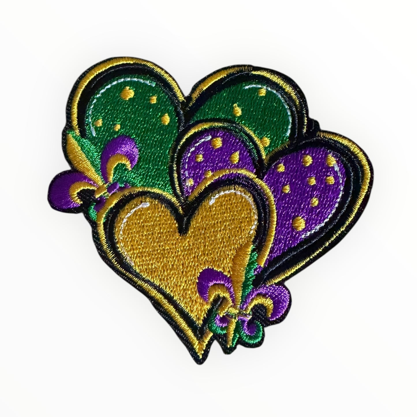 Mardi gras hearts patch