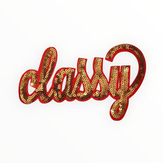Classy sequin script patch