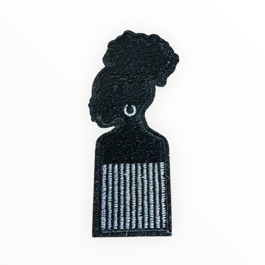 Natural queen afro hair comb/pick silhouette patch
