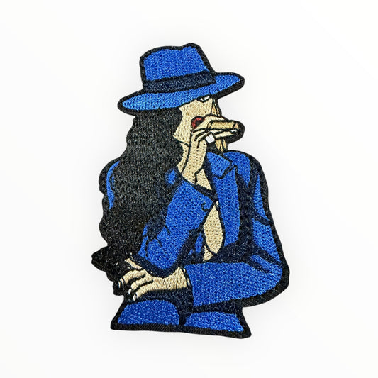 Blue fedora girl character patch