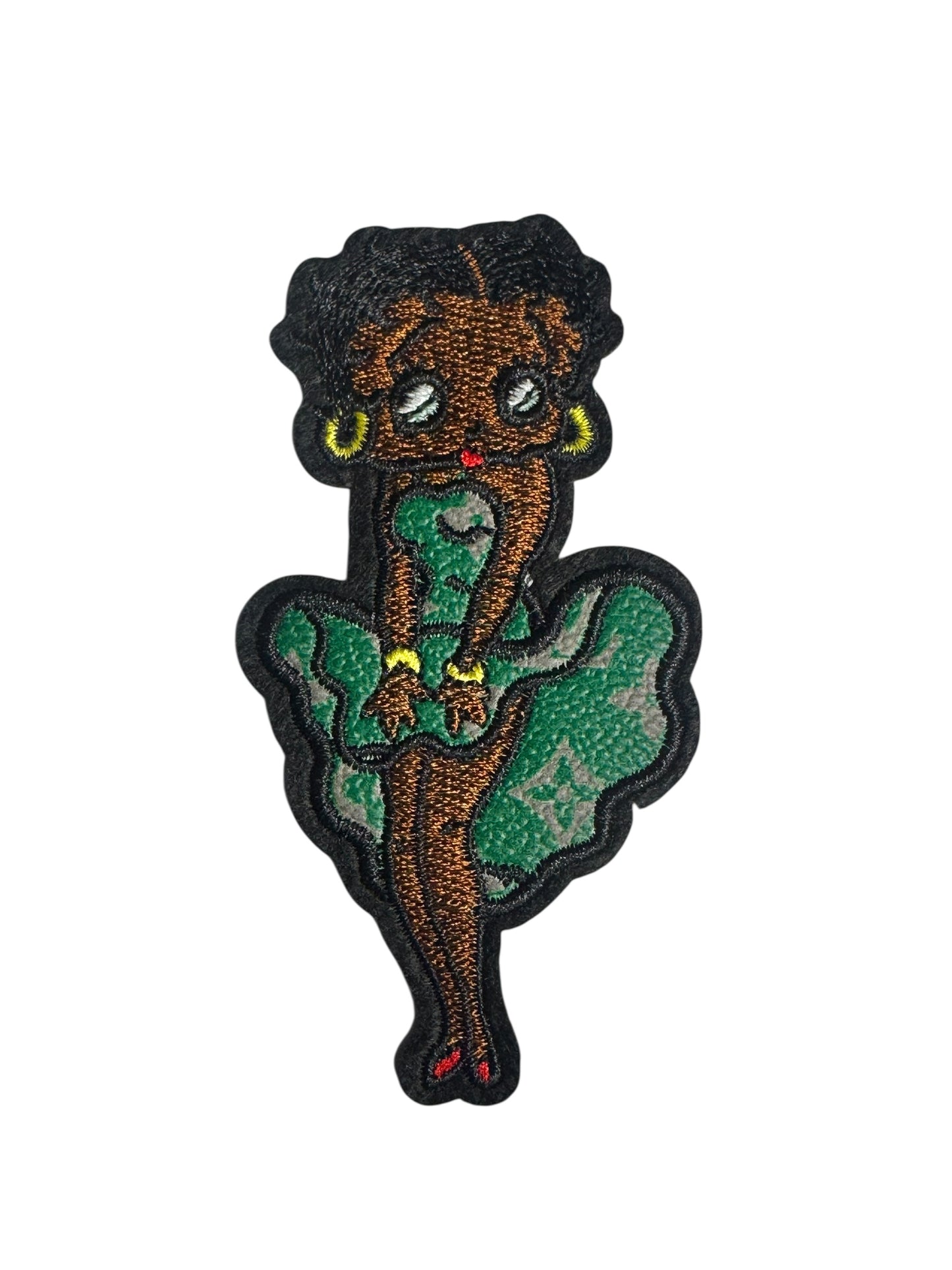 LV-INSPIRED GREEN FAUX LEATHER BETTY BOOP WORDS