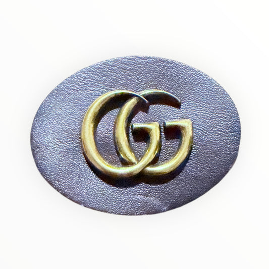 Double G oval leather patch