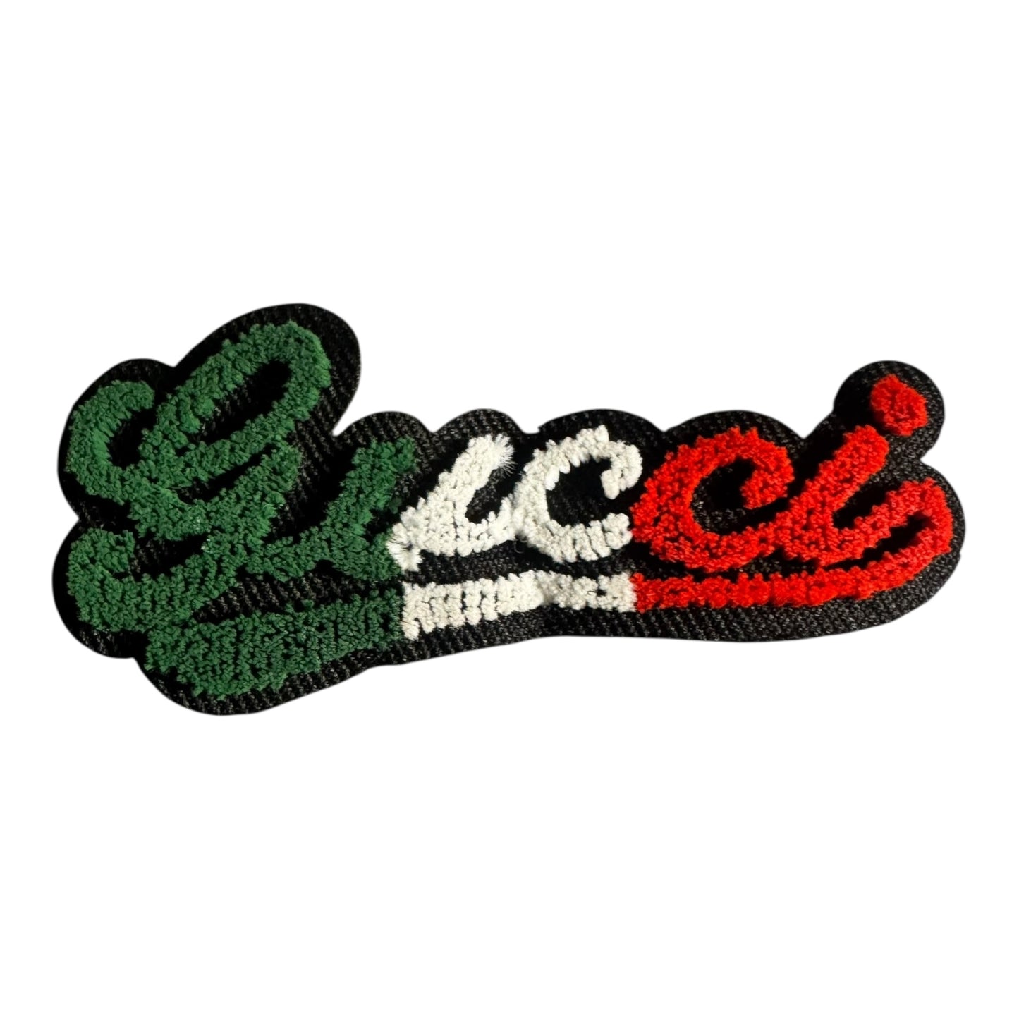 GG-INSPIRED CHENILLE GREEN/WHITE/RED WORD PATCH