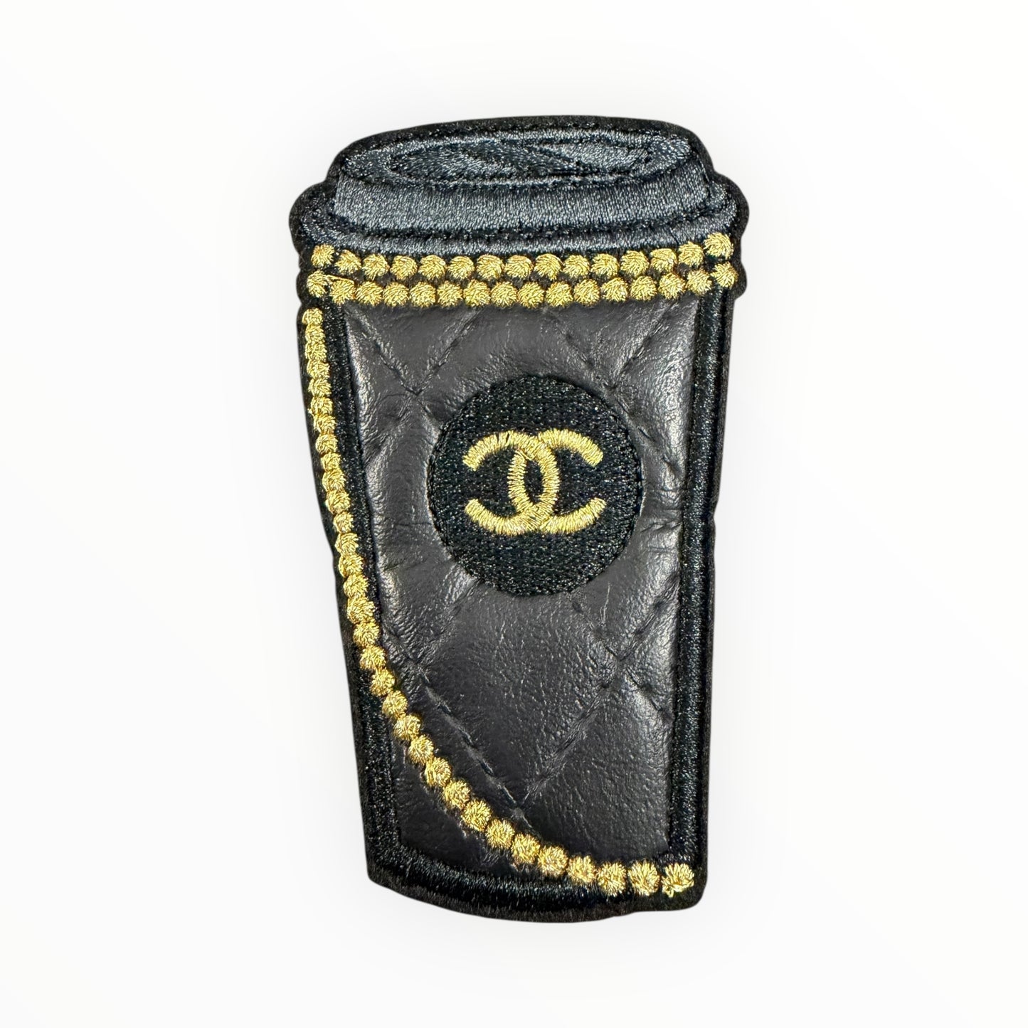 Quilted coffee cup fashion patch