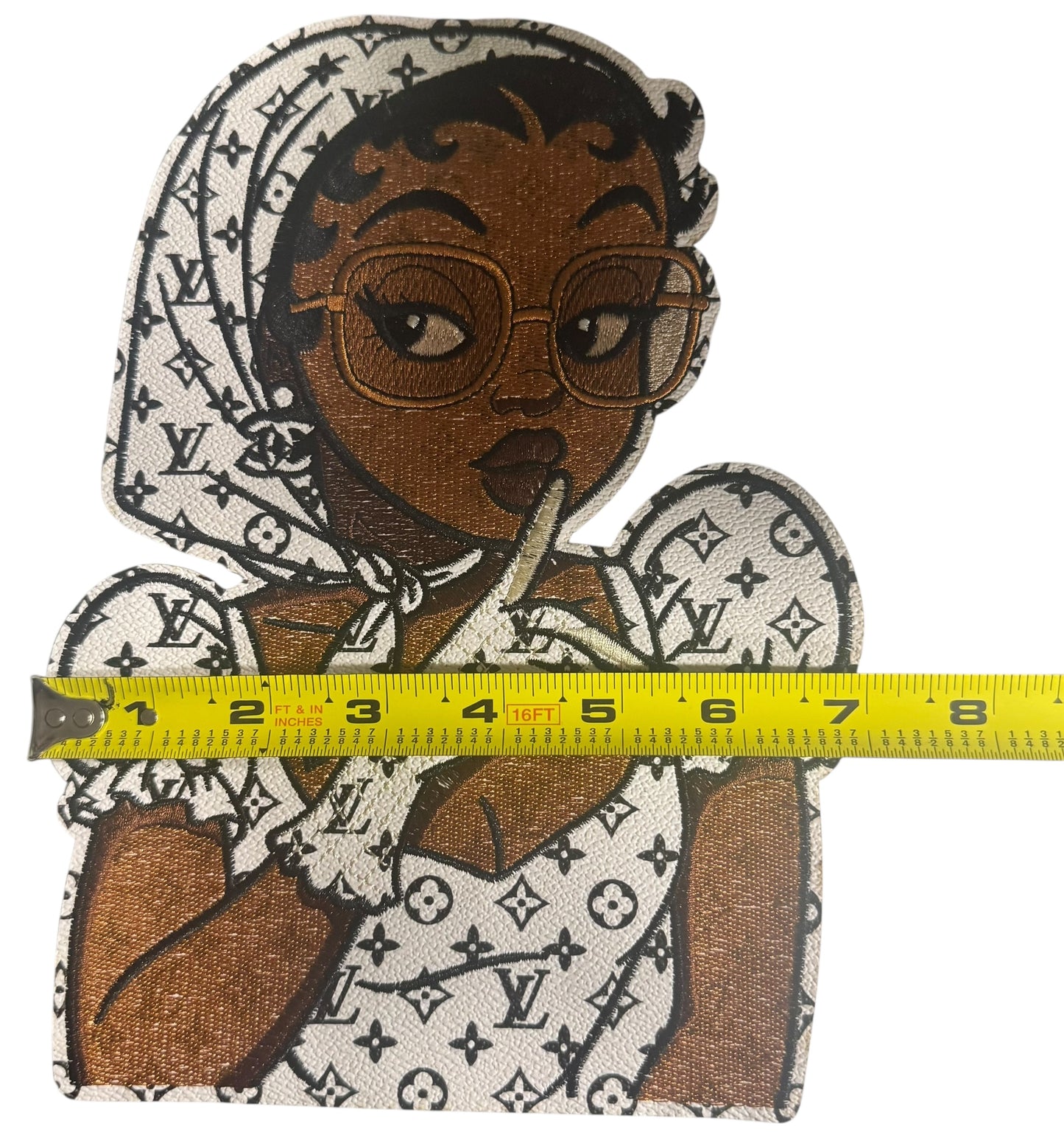 LV-INSPIRED WHITE LITTLE MISS KEEP QUIET BETTY JACKEY/SHIRT PATCH