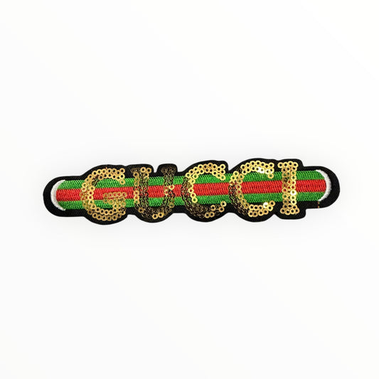 GG stripe sequin logo patch
