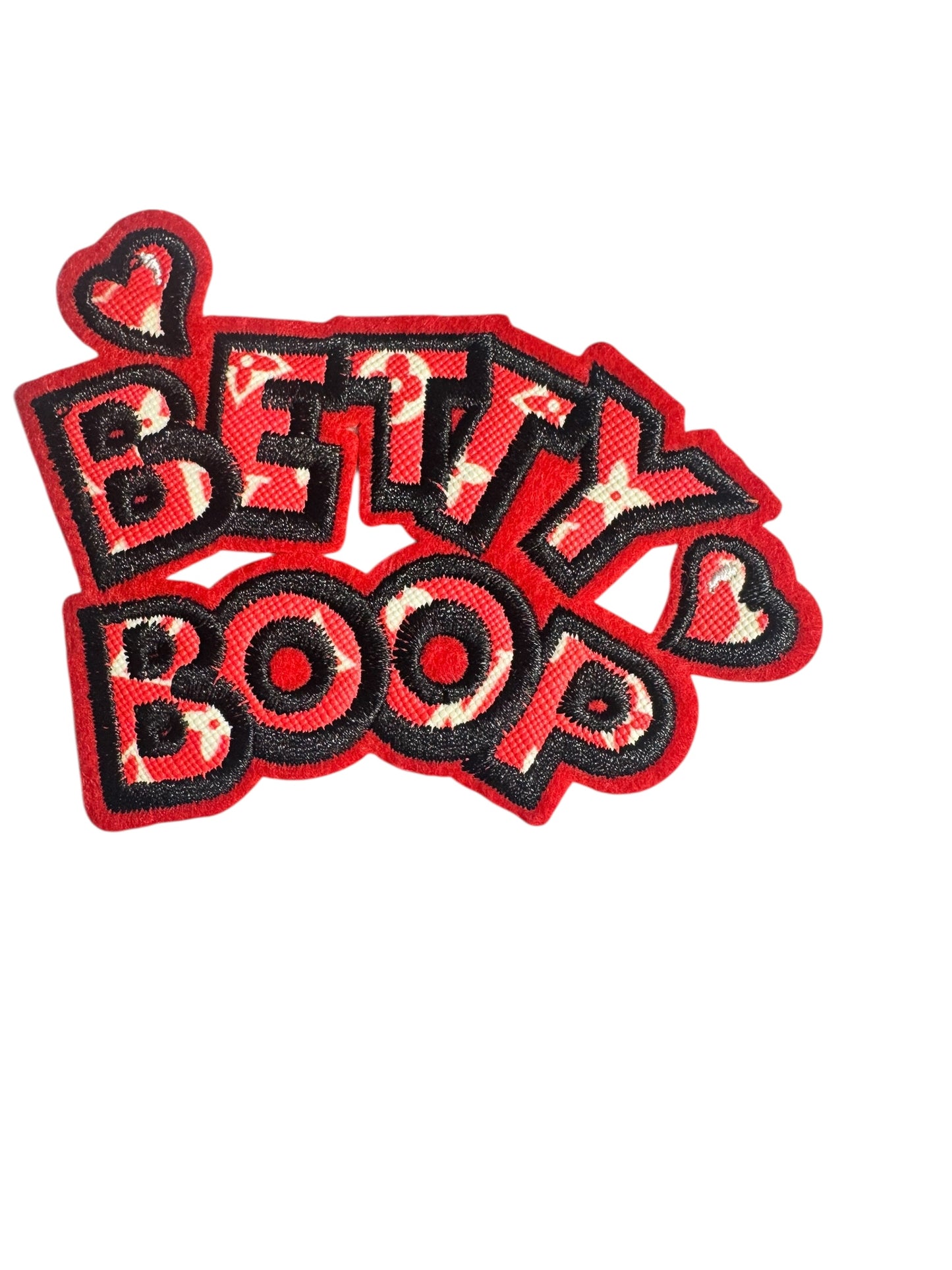 LV-INSPIRED RED FAUX LEATHER BETTY BOOP WORDS