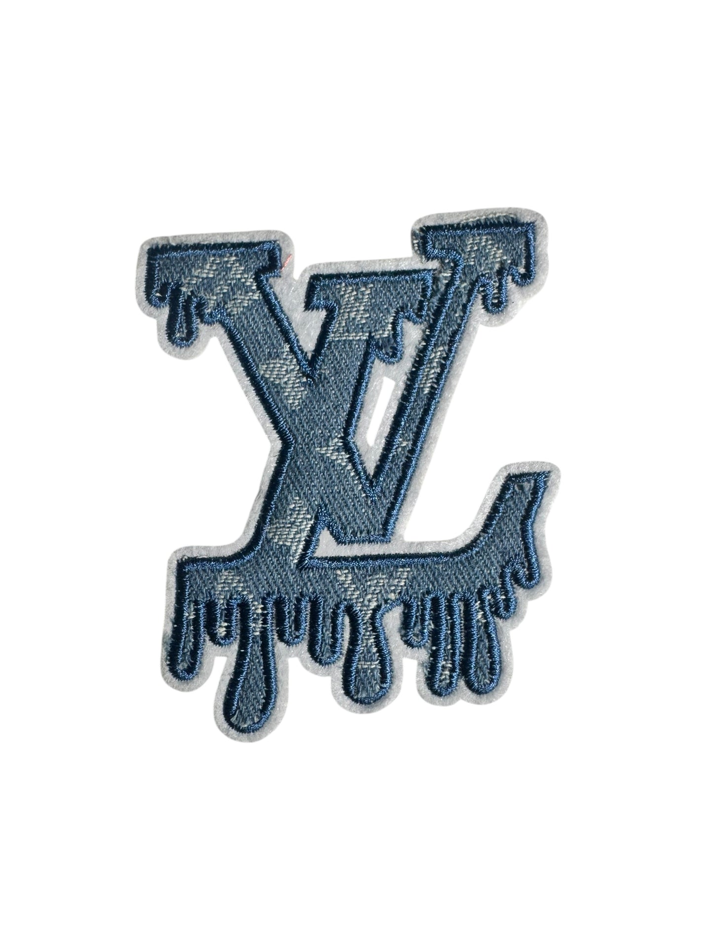 LV-INSPIRED DENIM DRIP LETTERS